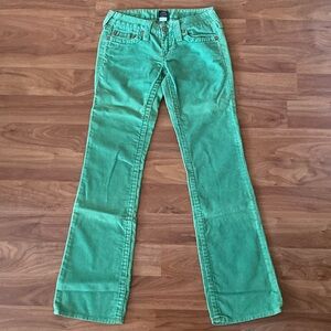 ❤️ Rare True Religion Green Corduroy Bell Bottom Pants Size 27